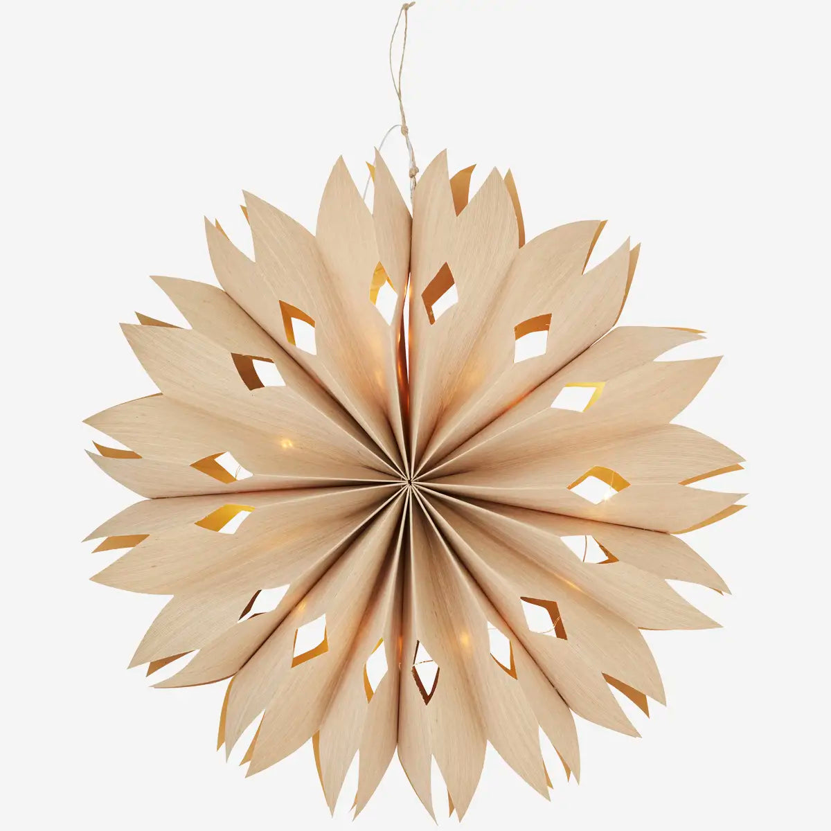 Furnierpapier Stern mit Lichtern Naturel